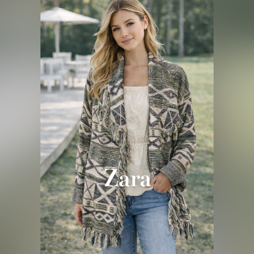 Zara Basic woman’s cardigan earthy colors size M-L